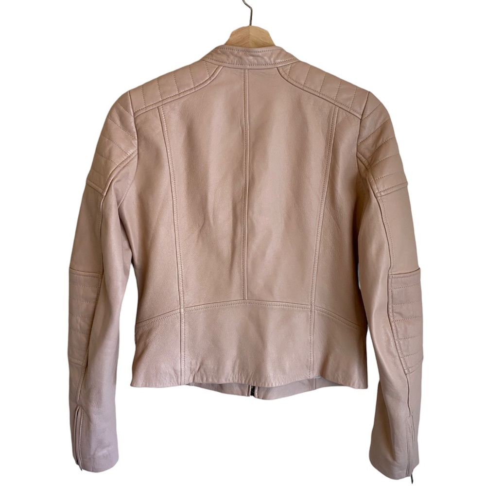 [Banana Republic] Lamb Leather Full Zip Moto Jacket - Picture 4 of 7
